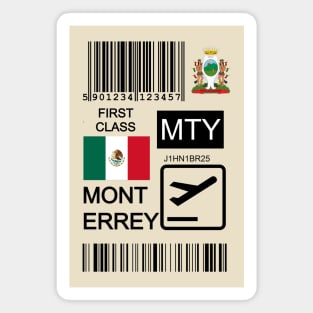 Monterrey Mexico travel ticket Magnet